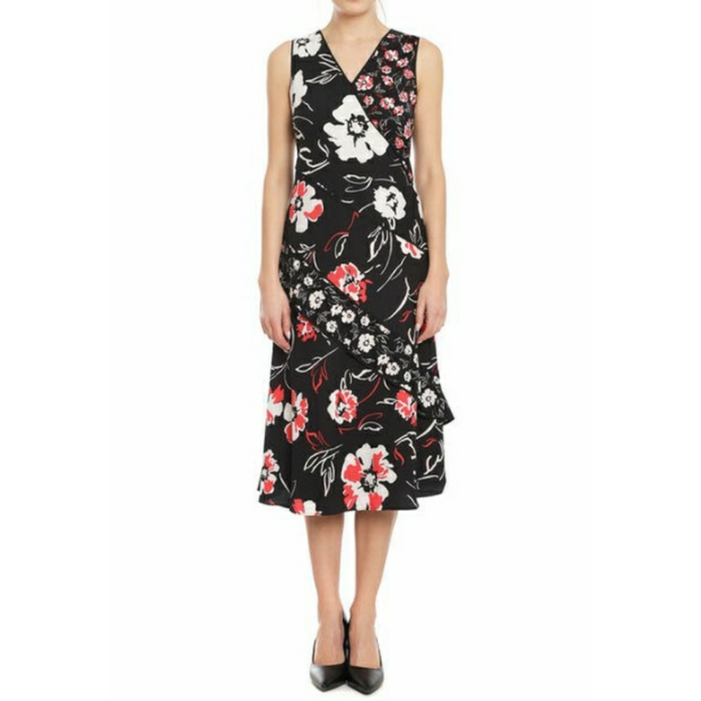 NWT Calvin Klein Floral Panel Sleeveless Dress - Picture 3 of 7